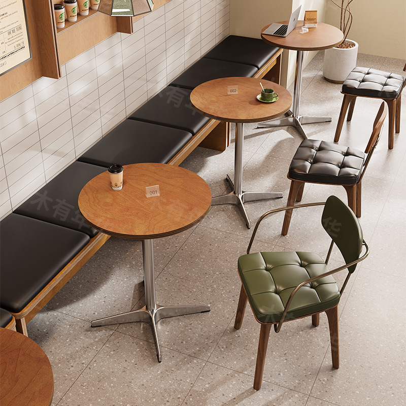 Solid Wood Backrest Chair Bar Restaurant Stool Nordic Style American Country Cafe Old Retro Iron Dining Chair