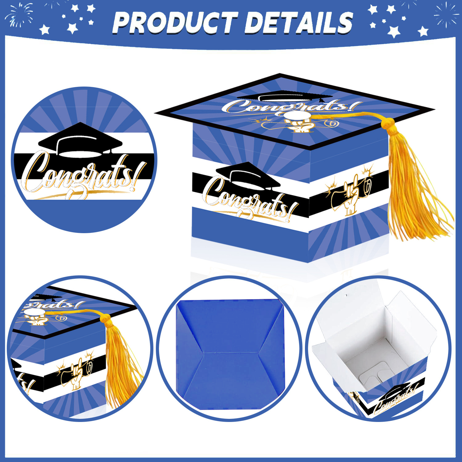 Коробка для выпускного шляпы, упаковка подарков для выпускного праздника, коробка для конфет