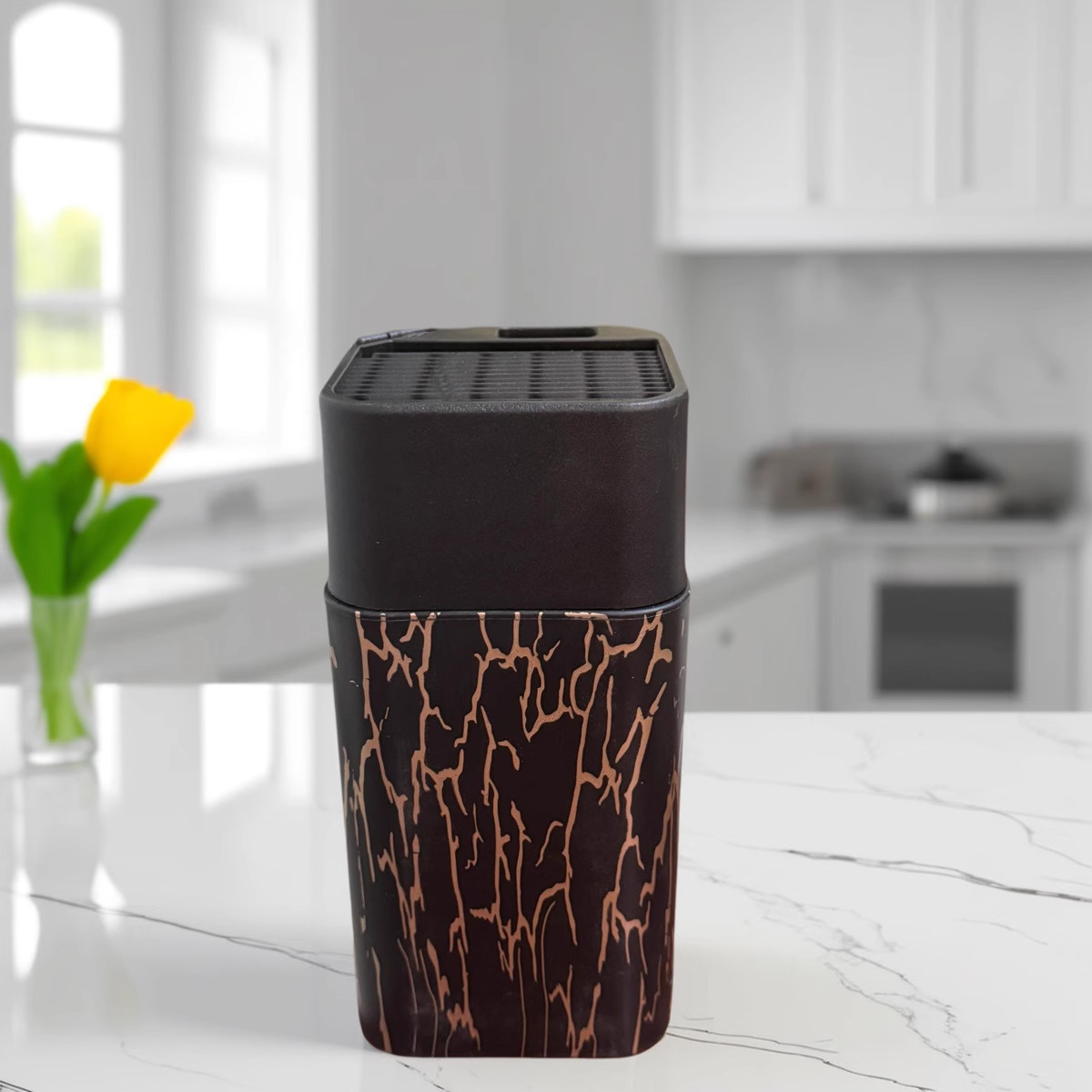 Factory Direct Sales Plastic Knife Holder with Built-In Sharpener Multi-Functional Knife Holder Kitchen Knife Storage Rack Plastic Knife Holder