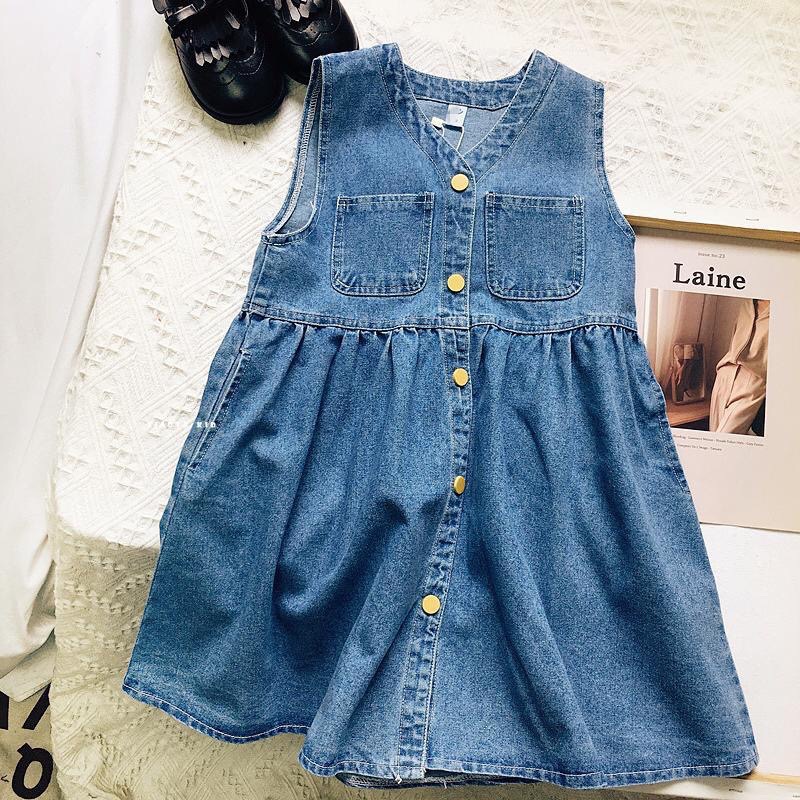 Girls Denim Skirt Vest Skirt 2024 Autum Baby Girl Shirt Suspender Skirt Two-Piece Dress Kidsren's Spring Clothing