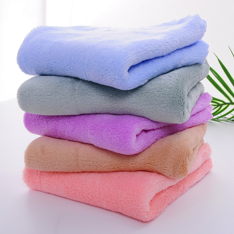 Yiwu Warehouse In-Stock Bath Center Towels, Warp-Knitted Coral Fleece Towels, Absorbent Towels, Wholesale Towels
