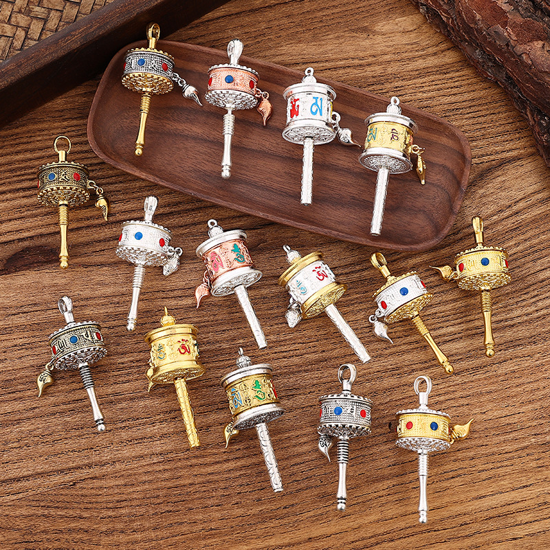 Кулон с молитвенным колесом из сплава Xizang, шести символов, этнический стиль, оптовые изделия