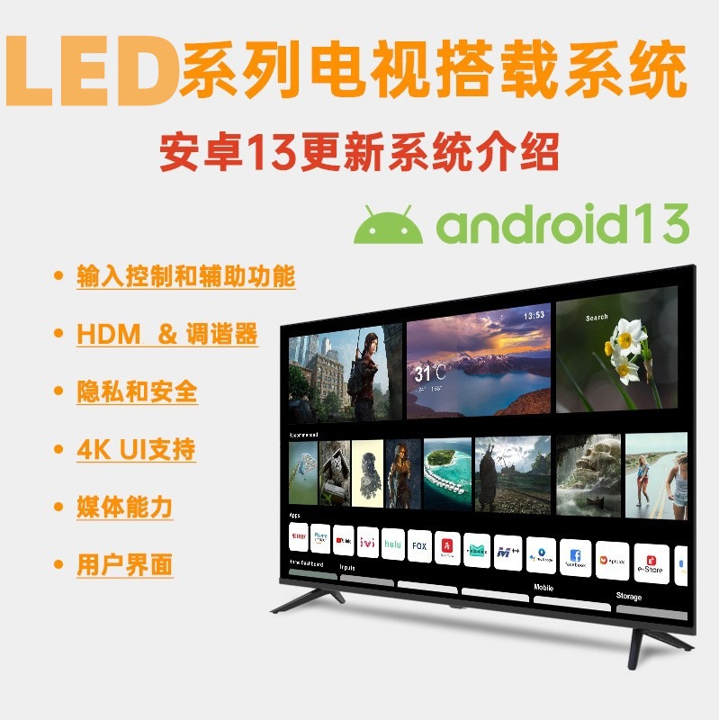 LED32 inch LCD TV DTV smart 4K full screen foreign trade processing export smart TV cross-border direct supply