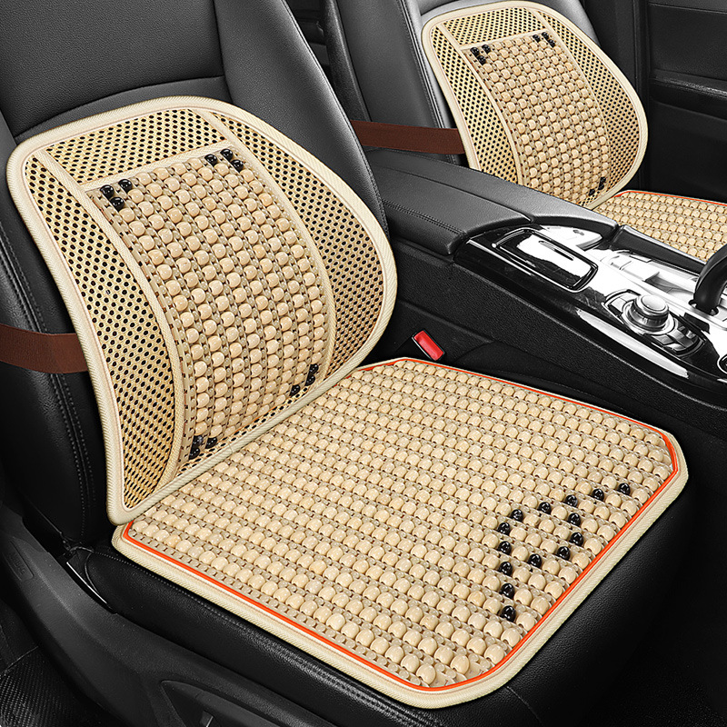 2023 new summer cool wooden beads car cushion high quality maple round wooden beads cool mat factory outlet