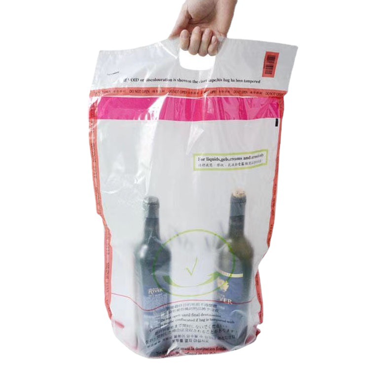 SOURCE Factory transparent PE airport duty-free shop anti-disassembly duty-free bag transparent handbag cross-border shopping bag printable