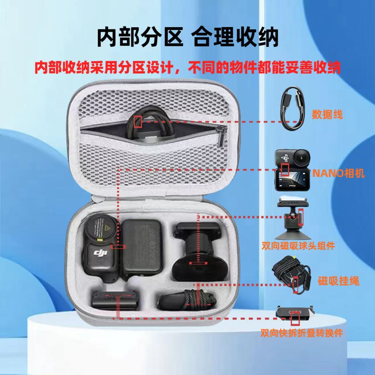 Suitable for Dji Nano Cosmetics Bag, Sports Camera and Accessories Standard Set, Satchel Handbag, Crazy Shopping