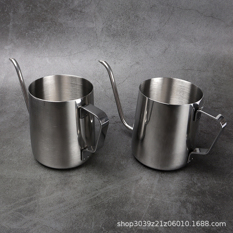Популярный кувшин для кофе из нержавеющей стали 304, утолщенный, для использования на улице, с длинным носиком и узким горлышком, с висячими ручками