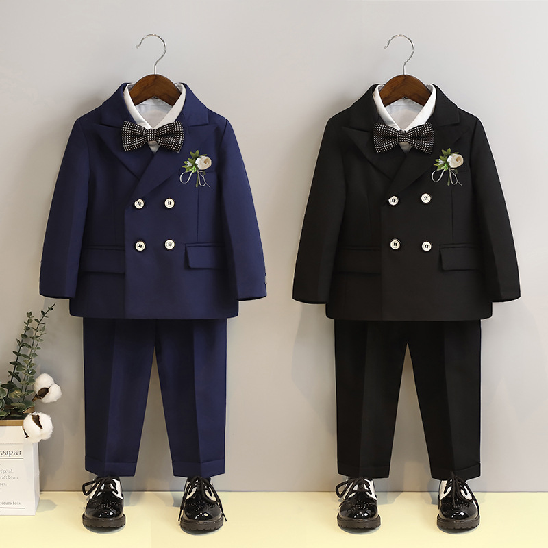 Boys' Small Suit Suit 2023 Spring Children's Photography Catwalk Suit Little Flower Girl Wedding Banquet Costume