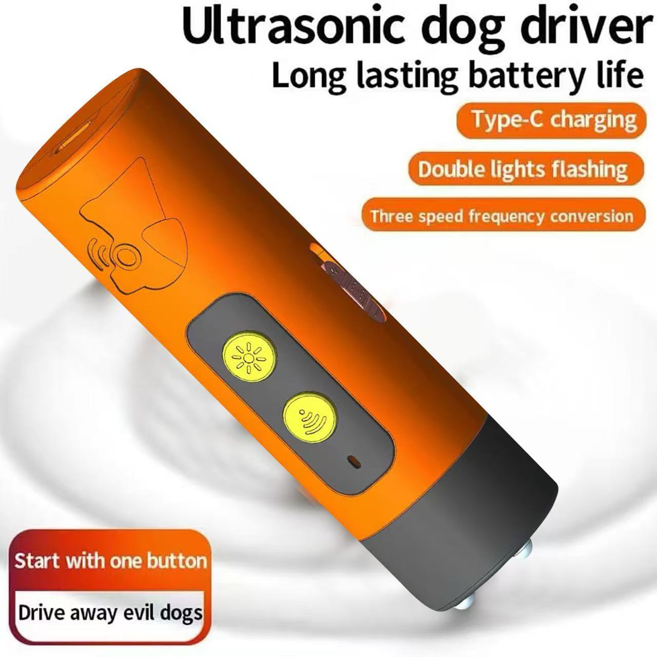 Ultrasonic Dog Repeller Training Anti-Barking Device to Scare Dogs Outdoor Self-Defense Anti-Barking Large Dog Pet Dog