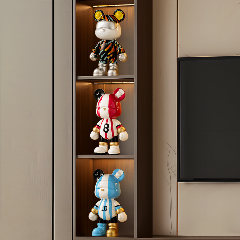 Violence Bear Ornaments Light Luxury High-end Living Room Wine Cabinet TV Cabinet Bucket Cabinet Clothing Store Live Room High-end Sense Decorations