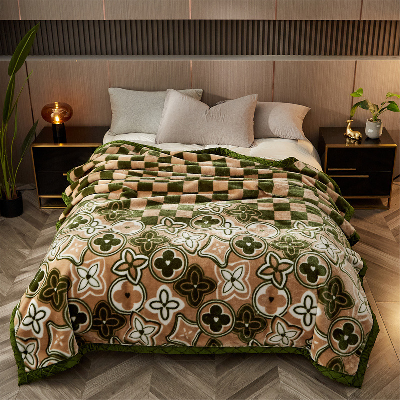 Кросс-бордер 2025 новый утолщенный плед Рашель с принтом