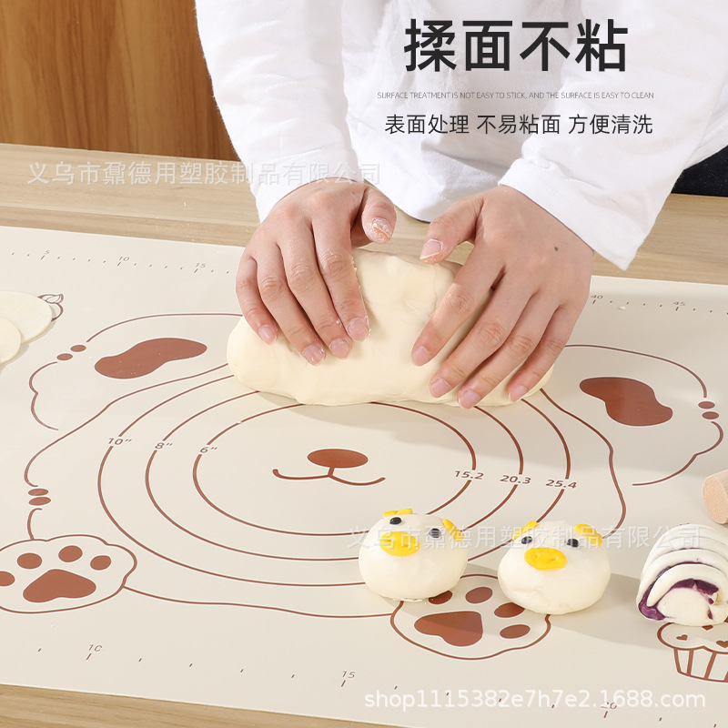 Силиконовый коврик для замешивания и коврик мультяшный милый медведь нескользящий раскаточный коврик пищевая панель большой разделочный доска