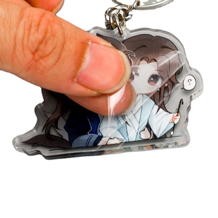 Spot Transparent Acrylic Keychain Spot Cartoon Cute Stand Travel Refrigerator Magnet Shaker Customization