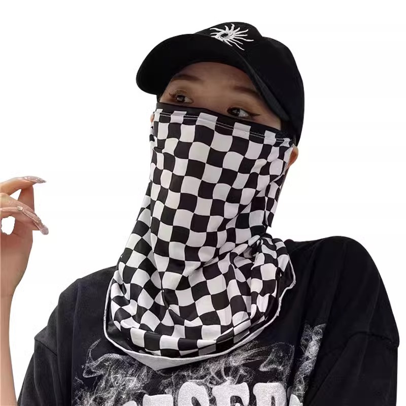 Ear-hanging sun protection mask men's full face sun protection outdoor neck protection riding face towel motorcycle female neck sun protection face cover veil