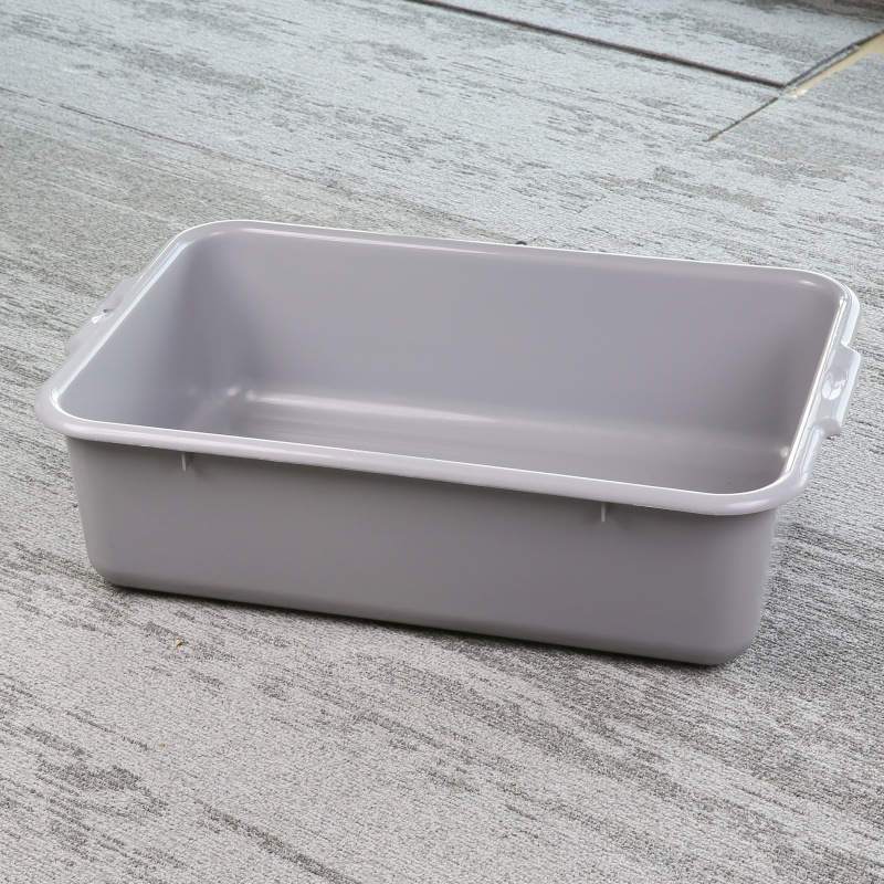 Rectangular Collection Underbar Frame Plastic Tableware Storage Basin Bowl and Dish Basin Gray Freezer Basin