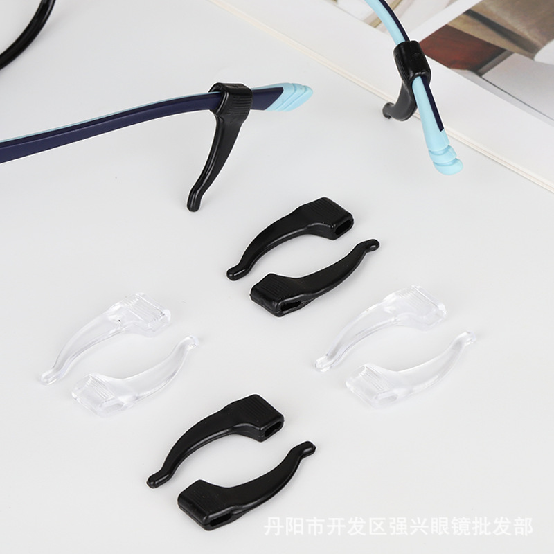 Накладка для очков противоскользящая большая черная с наушниками и держателями для ушей, фиксирующие аксессуары, силиконовые накладки для ног и стоп