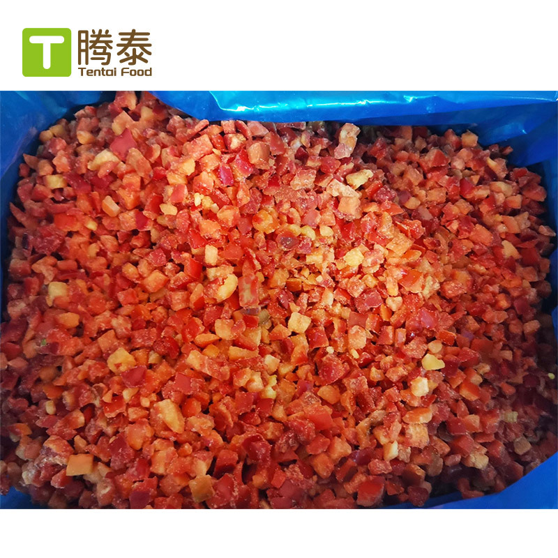 Large Batch of Spot Factory Direct Supply Zhongjiao Series Quick-Frozen Red Pepper Shreds and Frozen Red Pepper Dices