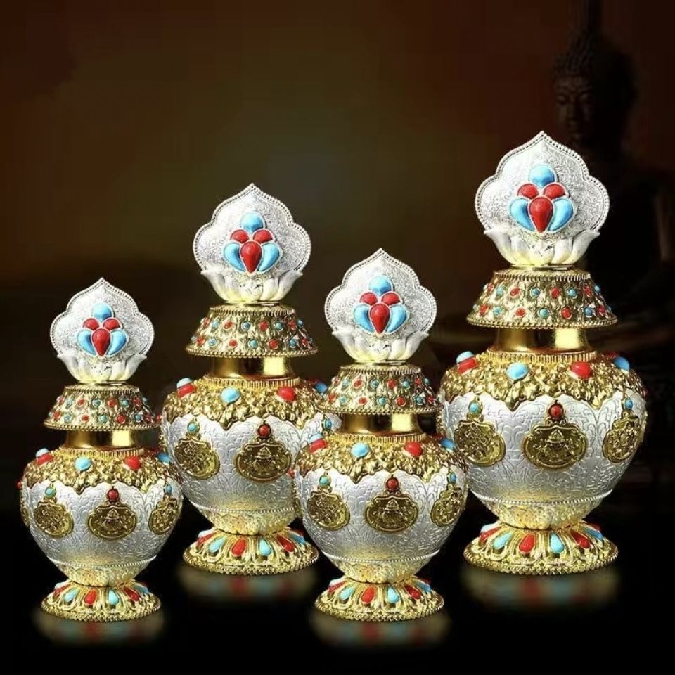 Xizang-Style Treasure Vase, Dragon King Treasure Vase, Wealth God Mani Vase, Eight Auspicious Ornaments