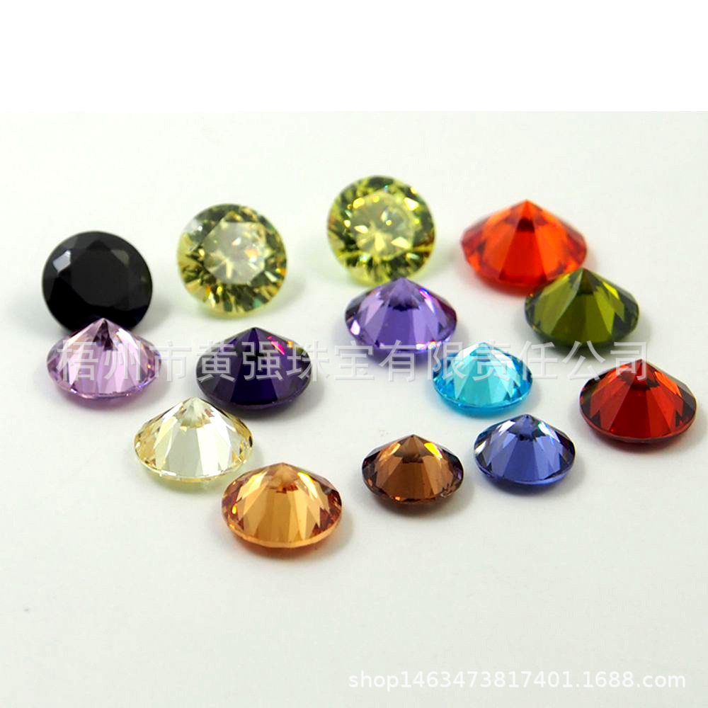 Spot wholesale purple champagne 3A zircon color gemstone micro stone bare stone ring earring pendant wholesale