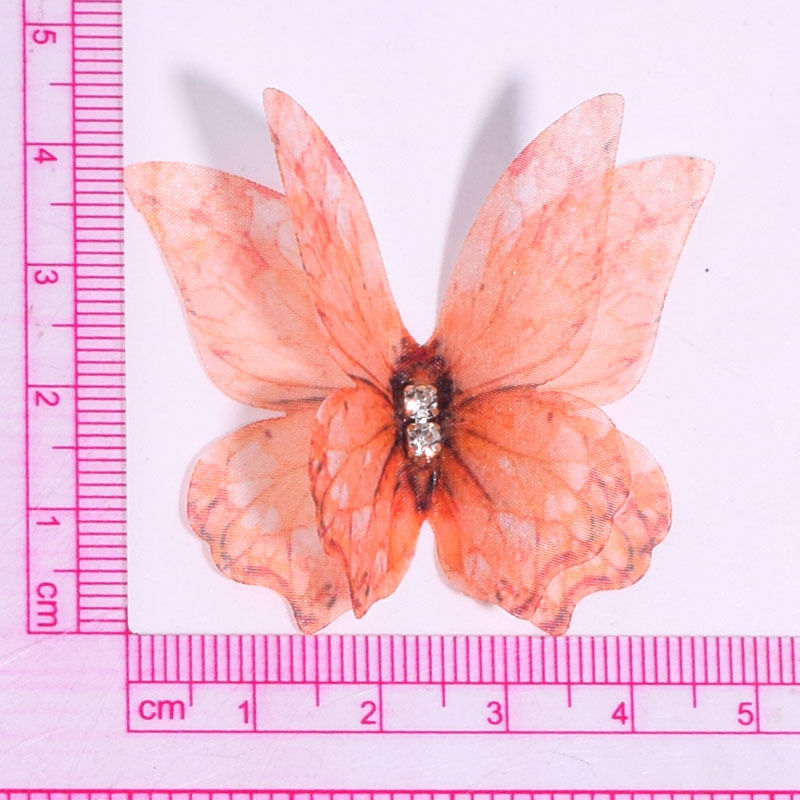 Oushu 5cm Double-Layer Stereo Tulle Butterfly Phoenix Tail Butterfly Artificial Fabric DIY Handmade Hairpin Clothing Accessories