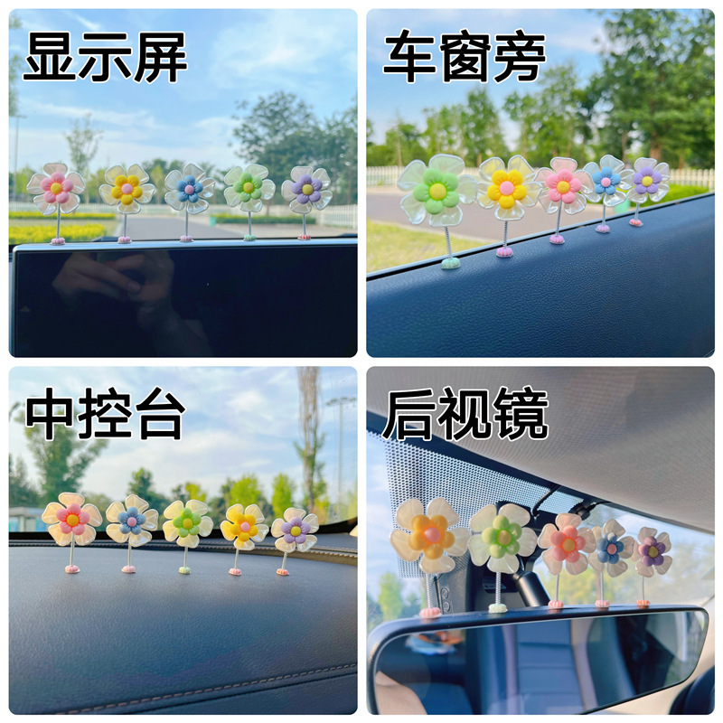 New Spring Car Dashboard Decoration Healing Bobblehead Ornament
