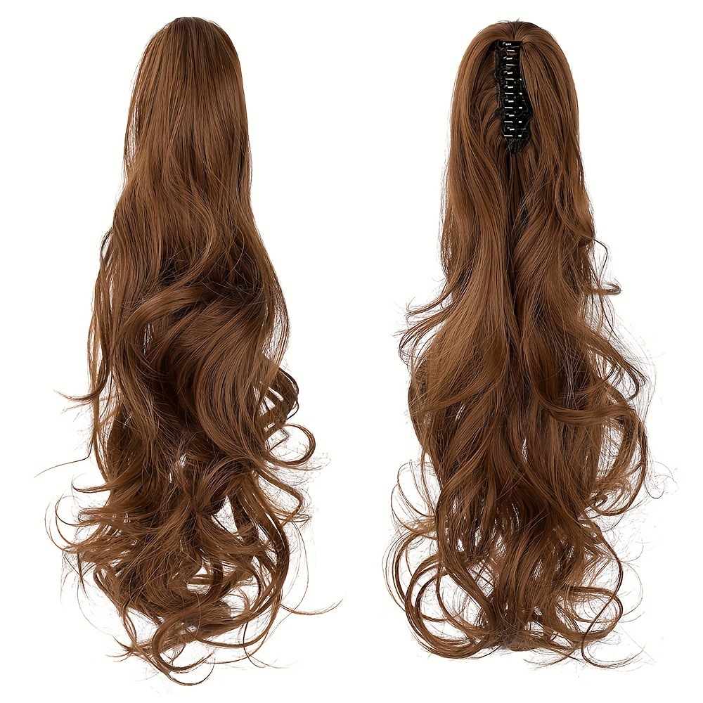 Foreign trade hot-selling big grab clip wave roll ponytail cross-border AliExpress e-commerce foreign trade wig women's long curly hair high ponytail