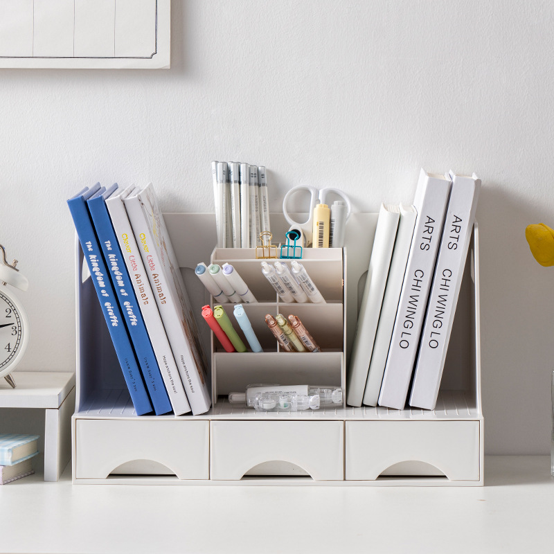 Excellent Order 965 Multi-purpose Pen Container Book Stand Student Desktop Finishing Bookshelf Office Storage Non-insert Book Stand Finishing