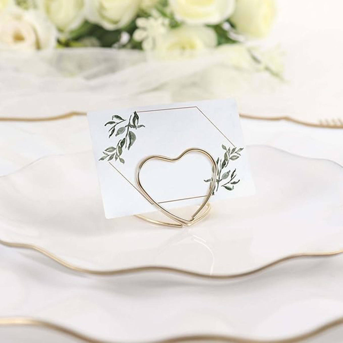 Double-Layer Love Business Card Holder, Creative Heart-Shaped Business Card Holder, Wedding Note Holder, Special-Shaped Metal Note Holder Manufacturer Wholesale