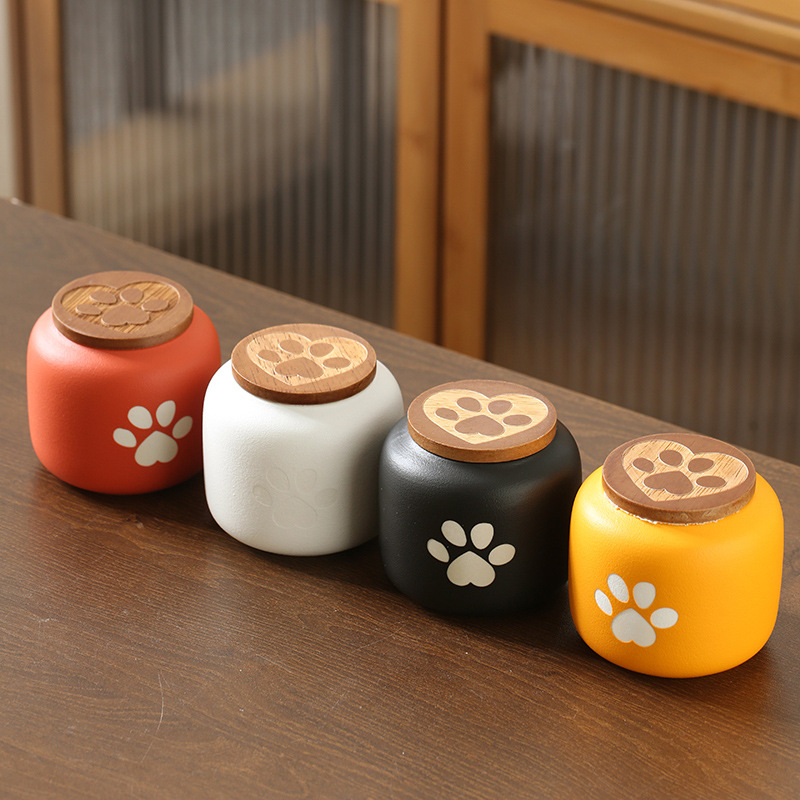 Ceramic Pet Urn Small Pet Cat and Dog Funeral Supplies Storage Sealed Jar Cross-Border Wholesale Can Be Customized with Pictures and Text