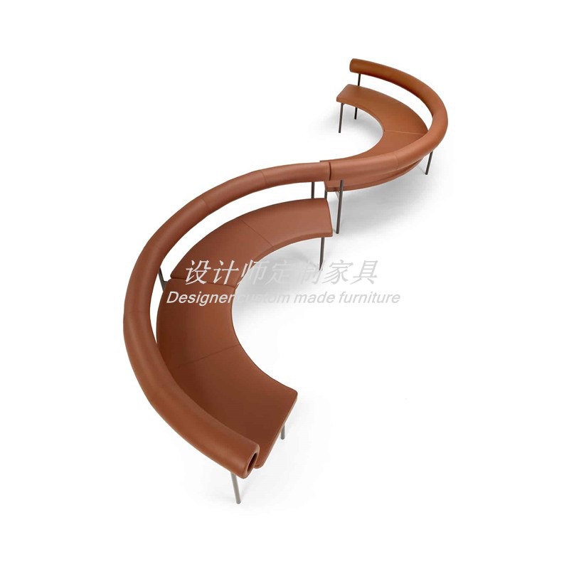 Скандинавский минималистичный металлический кожаный арт-длинный стул для обеденной зоны, изгиб для кафе молочного чая, ресторан, клуб с спинкой