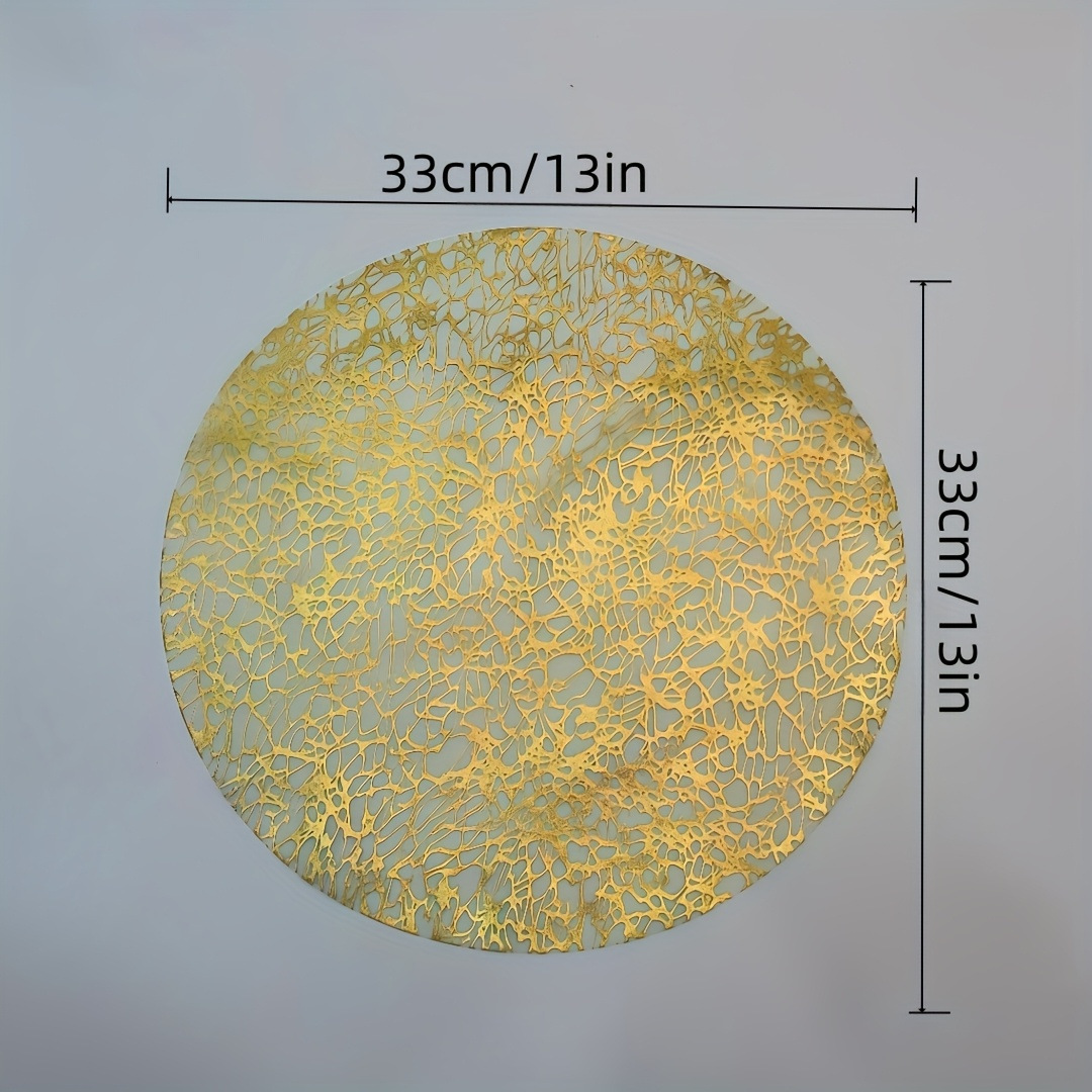 New Golden Random Pattern Hot Stamping, Gold Foil Placemat, Disposable Round Design, Suitable for Birthday Party Day Festival
