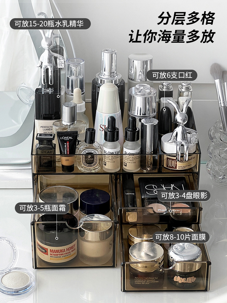 Cosmetics Storage Box, Acrylic Dressing Table, Skin Care Product Shelf, Desktop High-End Transparent Lipstick Box