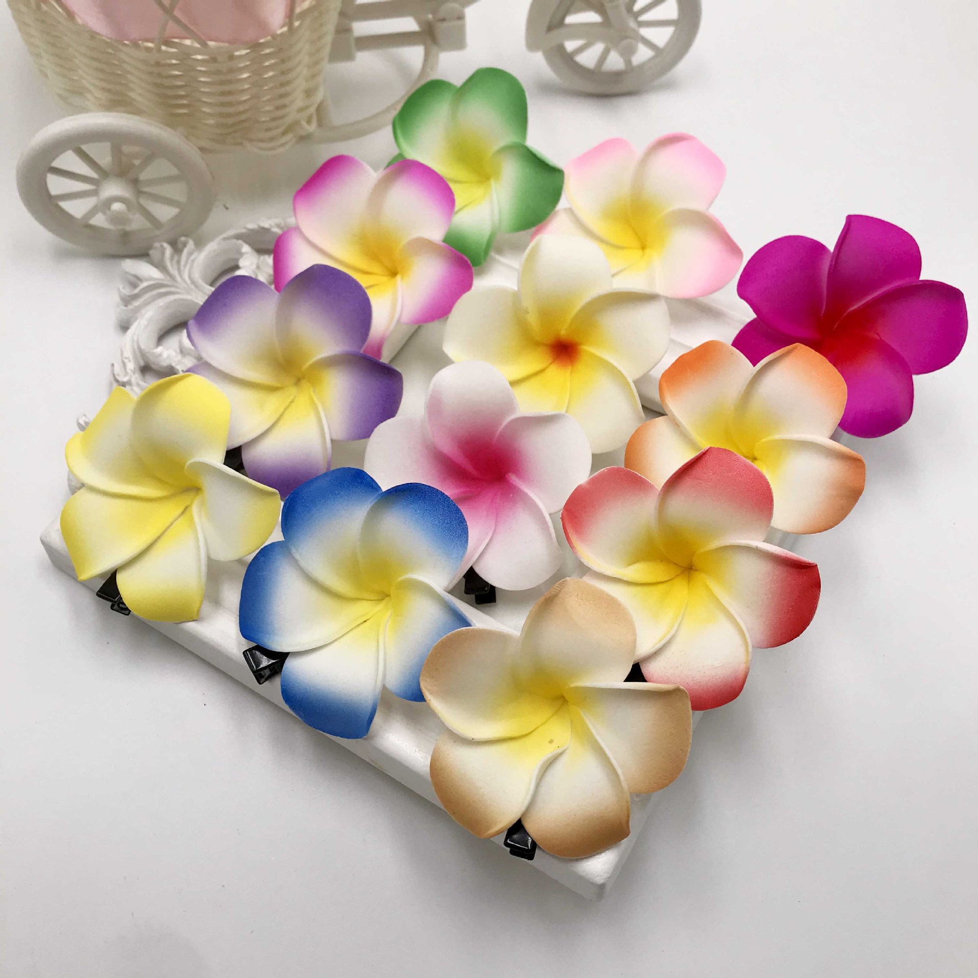 Wholesale lily flower swimwear travel head flower DIY hair accessories milk tea restaurant decoration egg flower
