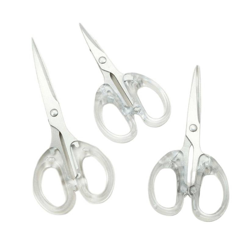 2 Pieces [Newbie 0.01] Transparent Frosted Portable Scissors for Students and Girls with Heart Bangs, Multifunctional Scissors