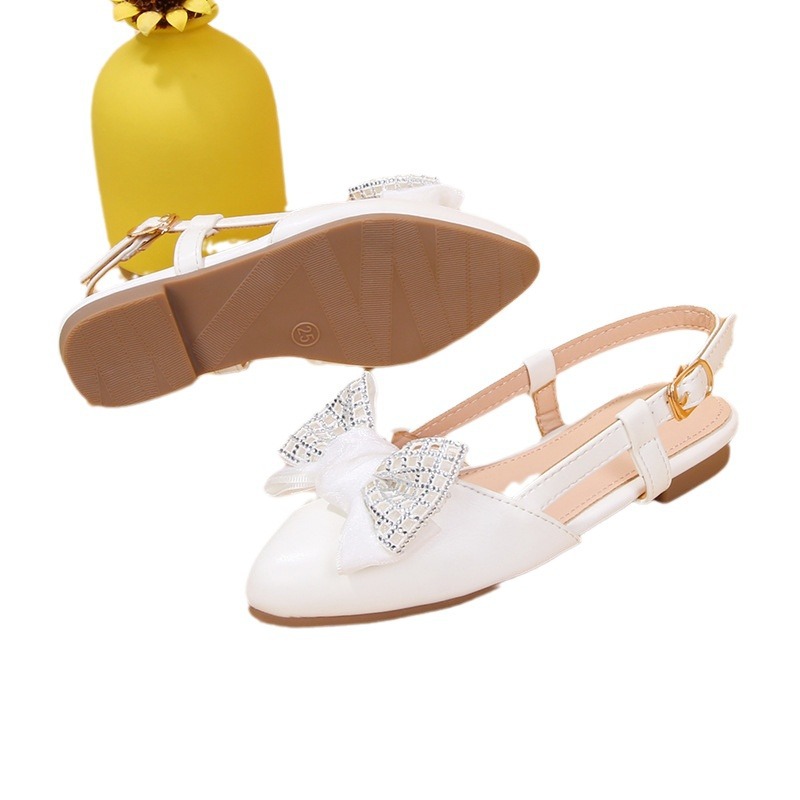 Summer New Children's Shoes Girls 1-16 Years Old Soft Bottom Sandals Children Flat Pointed Shoes