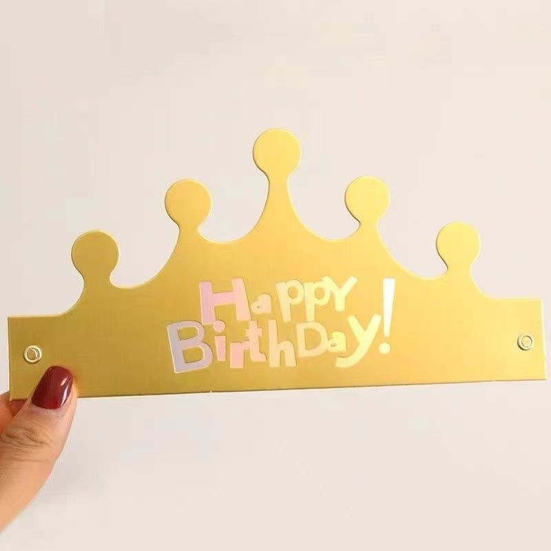 Individually Packaged Folding Hat 2025 New Folding Birthday Paper Hat Crown Birthday Celebration Holiday Dress Ready Wholesale