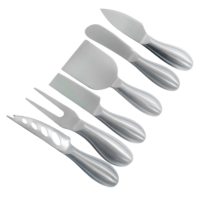 Stainless Steel Cheese Knife Hollow Handle Butter Knife Six-Piece Set Baking Tools Cream Knife Cheese Knife