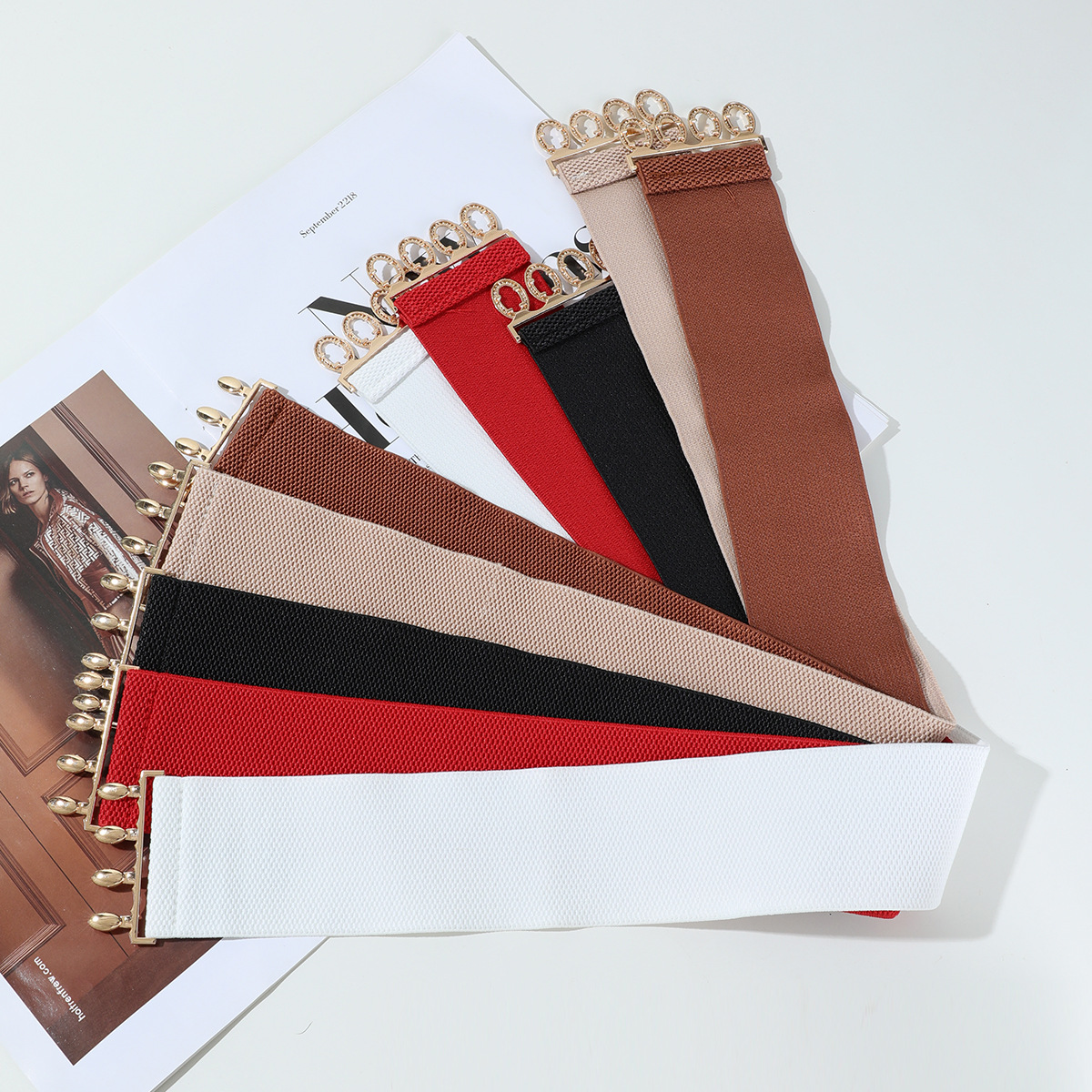 Cross-Border Hot Selling Women's Elastic Belt Dress Decorative Girdle Elastic Waist Simple Versatile Fashion New Style