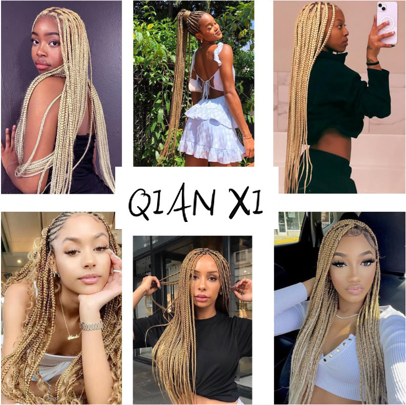 [Qianshiduo] Carefully Selected - Single Color New Version of African Dreadlock Ponytail Chemical Fiber High Temperature Silk Colorful Wig Big Braid