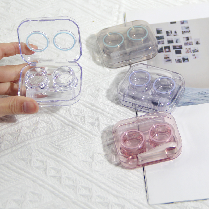 Mild ins Style Creative Contact Lens Case Portable Transparent Mini Simple All-in-One Accompaniment Box Colored Contact Lens Duplex Box