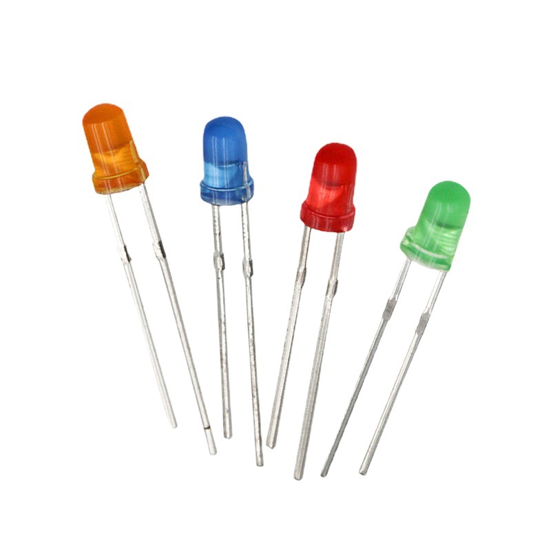 LED light emitting diode F3 3mm round head with side short foot white red blue green yellow wholesale direct LED lamp beads