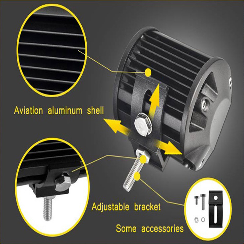 Car LED work light external auxiliary inspection light three-eye 4-inch 20LED 60W off-road vehicle modified spotlight