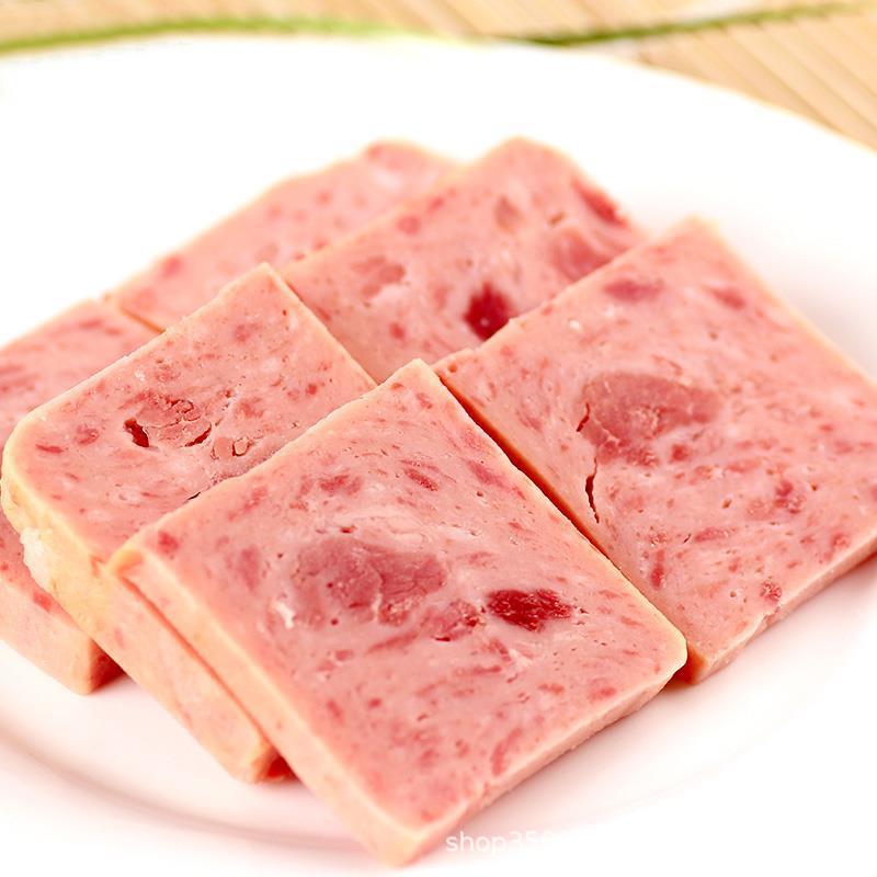 Great Wall brand canned ham pork 198g instant white pig lunch meat hot pot reserve instant meat food wholesale