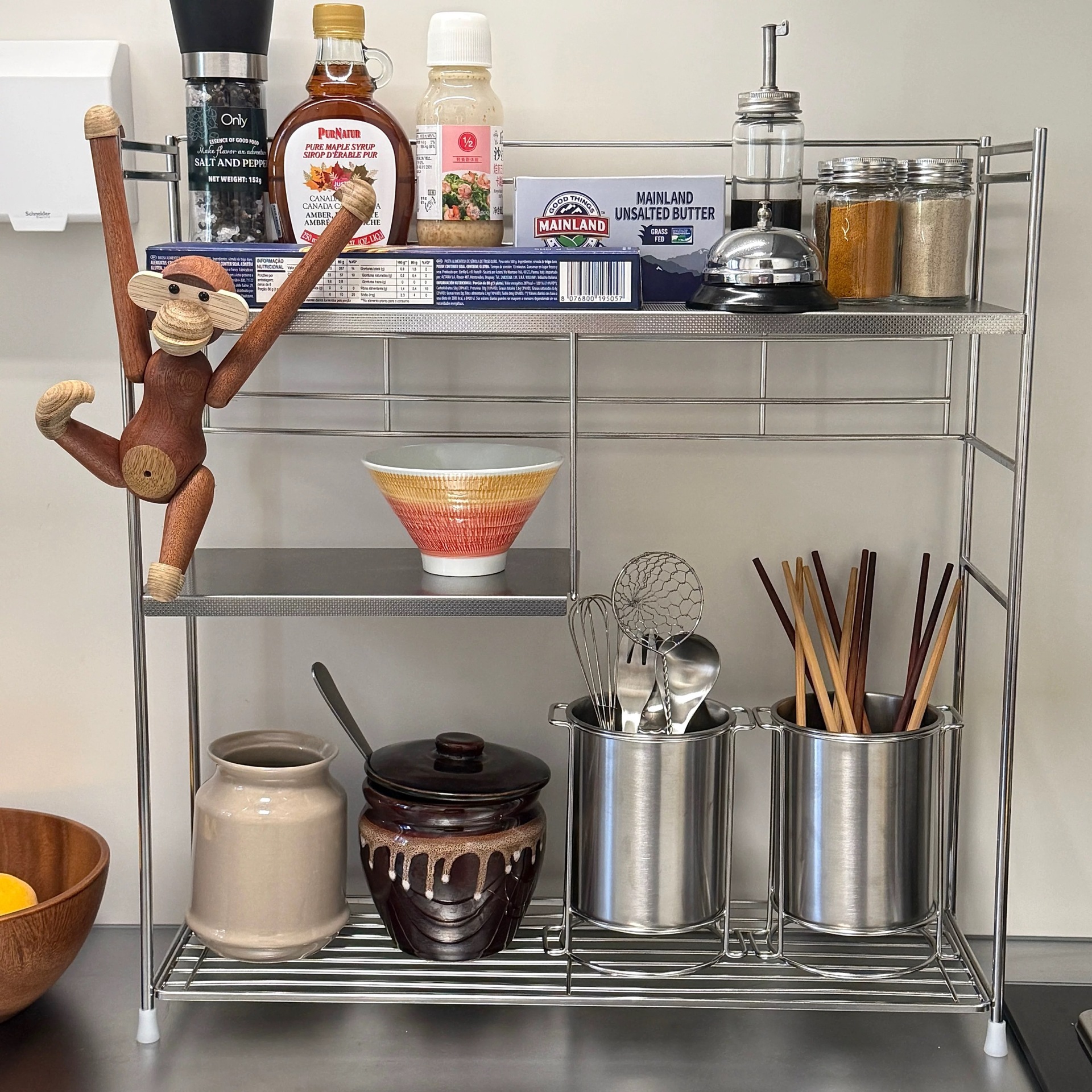 304 Stainless Steel Chopstick Basket Kitchen Countertop Tableware Storage Rack Cut Out Drainable Knife, Fork and Spoon Storage Box