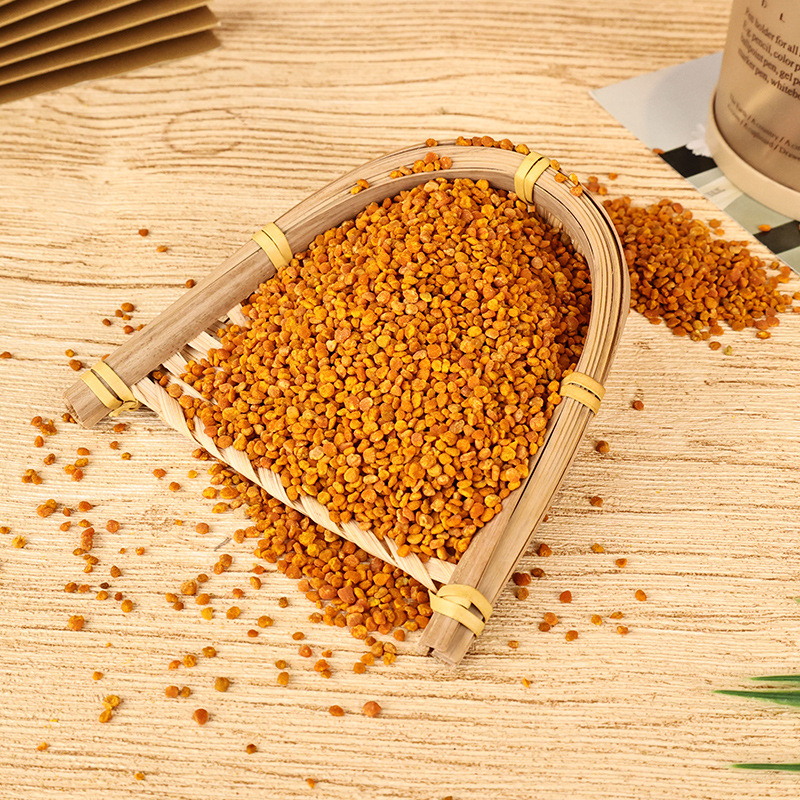 The Tea Pollen Has Been Sifted and Selected for Supply. Edible Unbroken Bee Pollen Particles Are Plump Bee Pollen