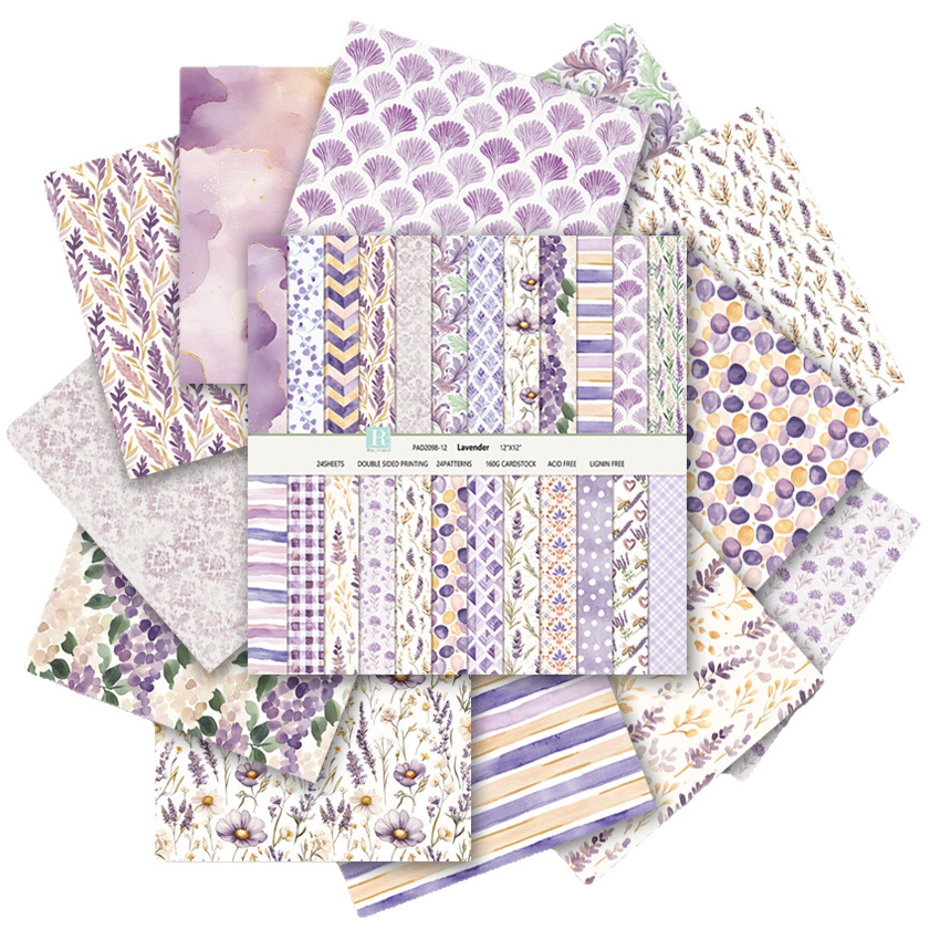 DIY Photo Album Scrapbook Junk Journal Handbook Card Background Paper 12inch Double-Sided Pattern Paper