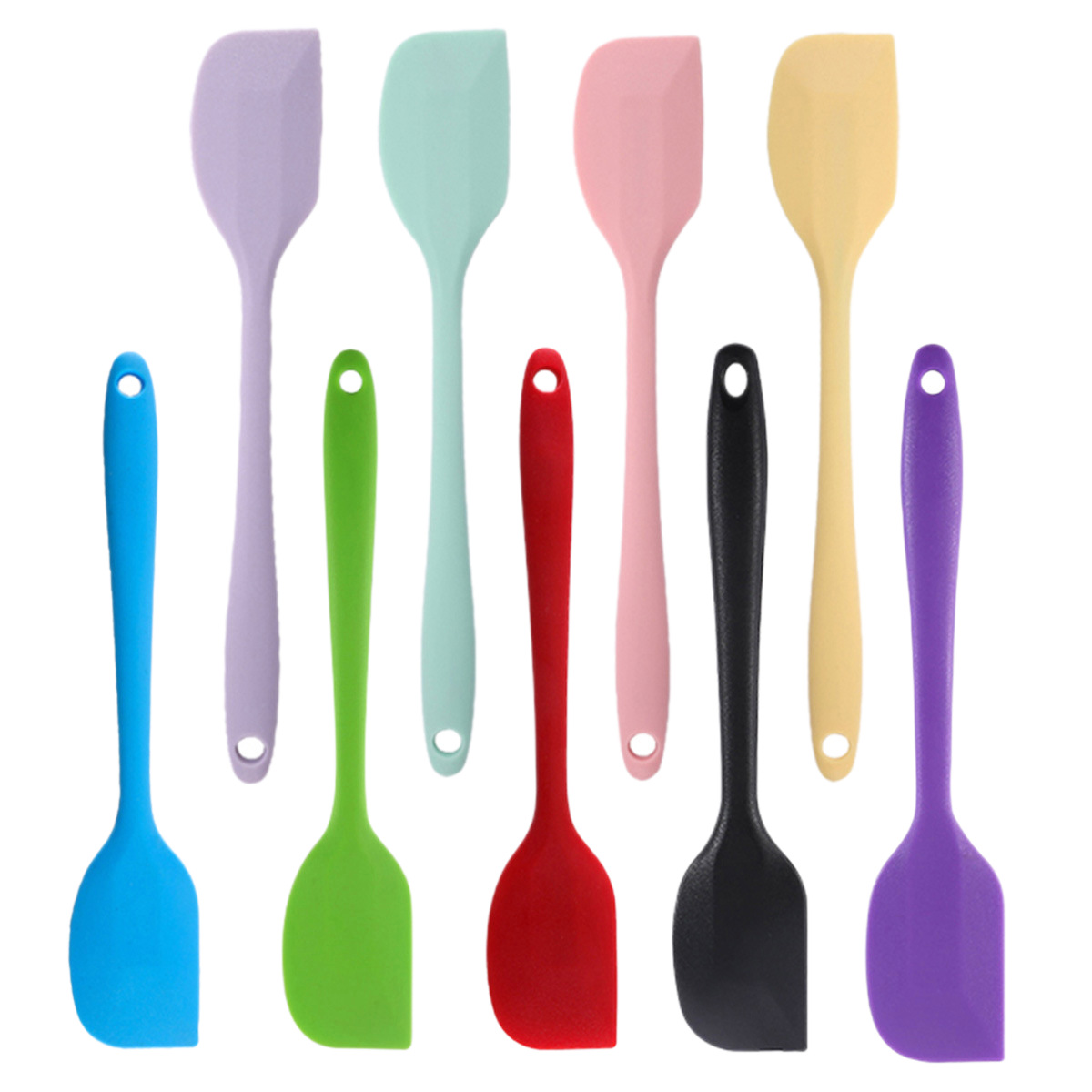 High Temperature Resistant Integrated Large and Small Silicone Scraper Food Grade Silicone Cream Scraper Cake Baking Tool