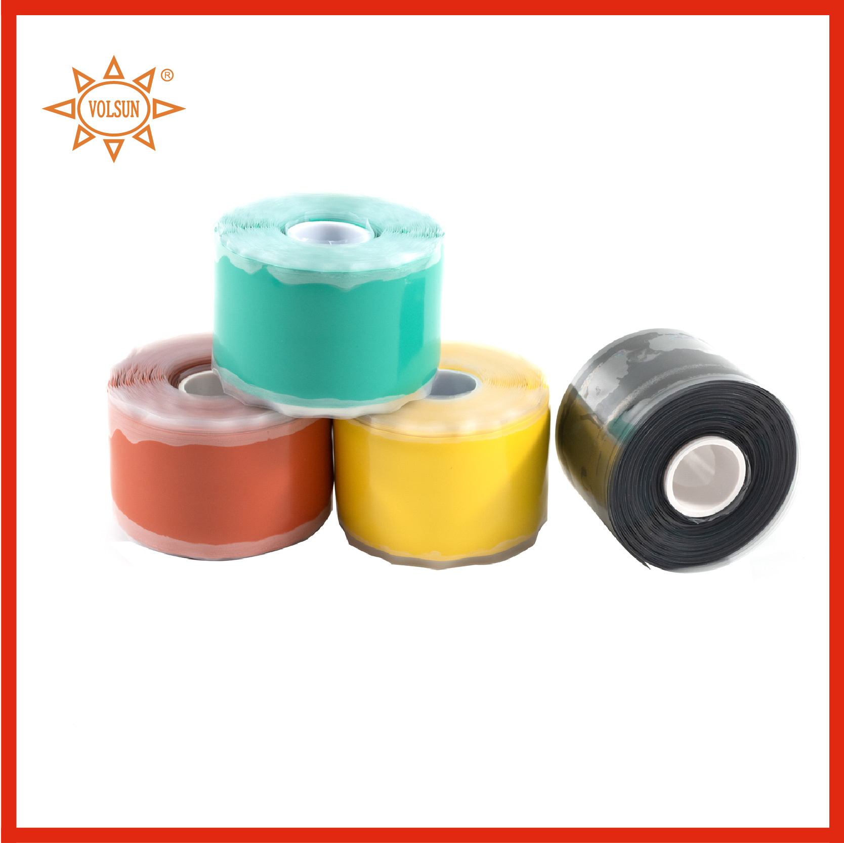 Silicone Rubber Self-Adhesive Tape Self-Fusing Tape Flame Retardant Customizable Size Red Yellow Green Blue Black Self-Adhesive Tape