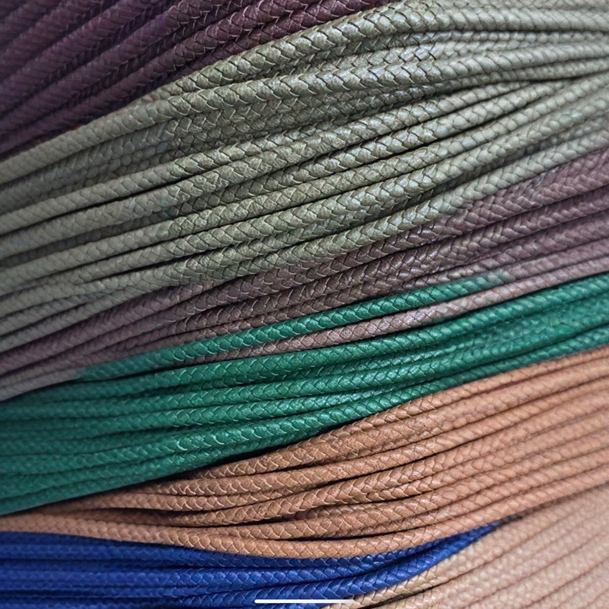 8×5mm Colorful Braided Genuine Leather Bracelet Accessories Round Leather Rope Necklace Bracelet Jewelry Making Accessories