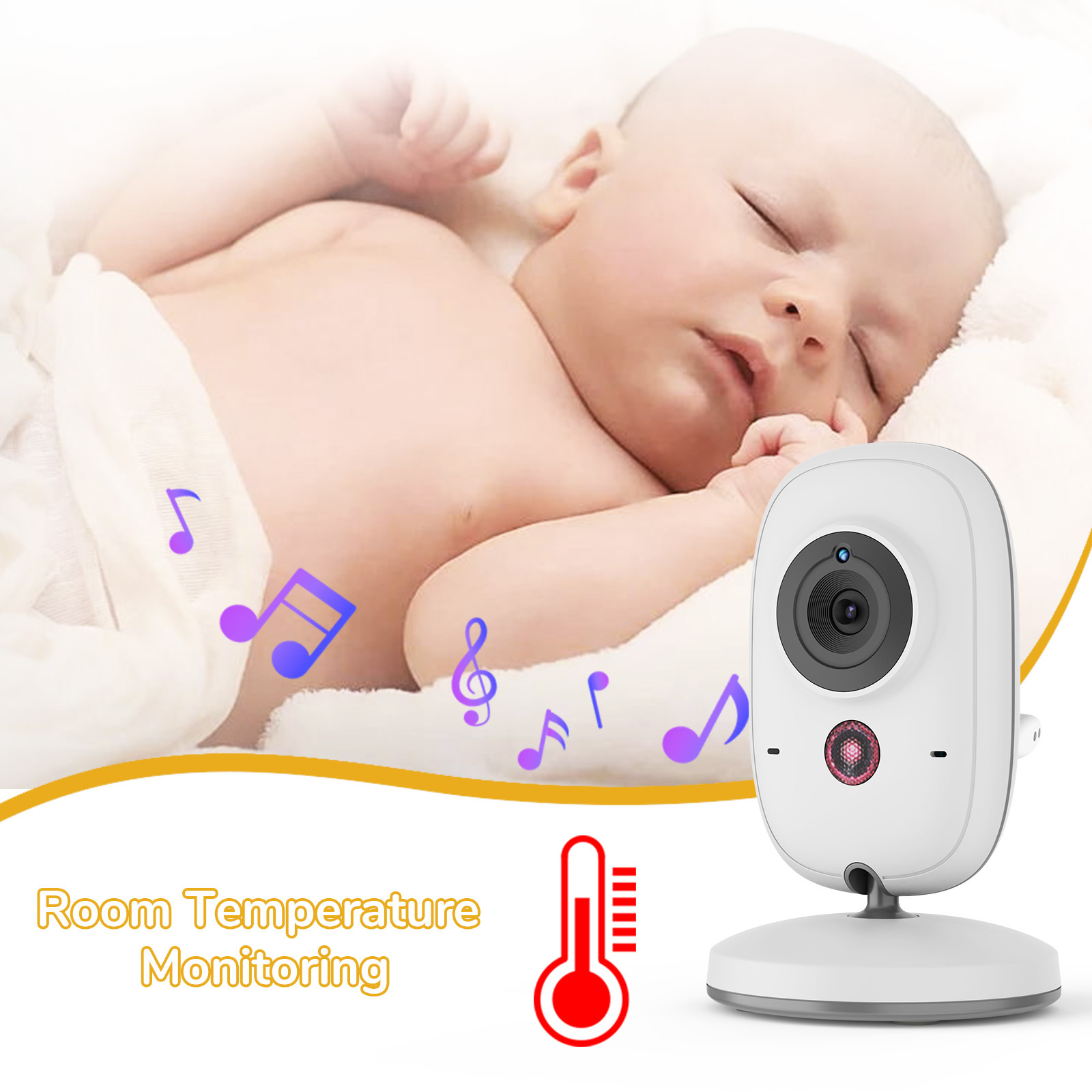 Vb603 Wireless Baby Monitor Two-Way Voice Intercom 3.2inch Intercom Multilingual Night Vision Lullabies